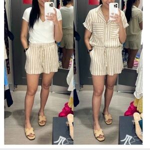 Universal Thread Target Linen White Tan Shorts Sz L